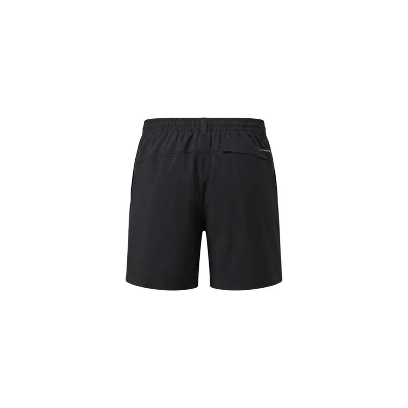 Schwarze Herrenshorts von The North Face mit elastischem Bund und Markenlogo an der Gesäßtasche, Rückansicht