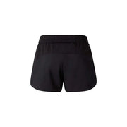 The back side of the north face women black polyester athletic shorts with elastic waistband and zippered pocket