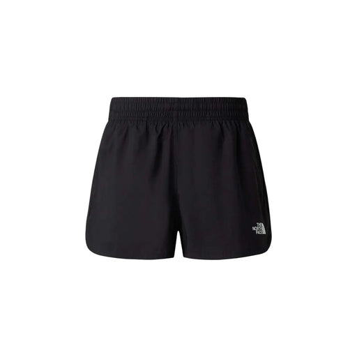 Die schwarzen Polyester-Shorts von The North Face für Damen verfügen über einen dehnbaren Gummibund und ein Logo am rechten Bein.