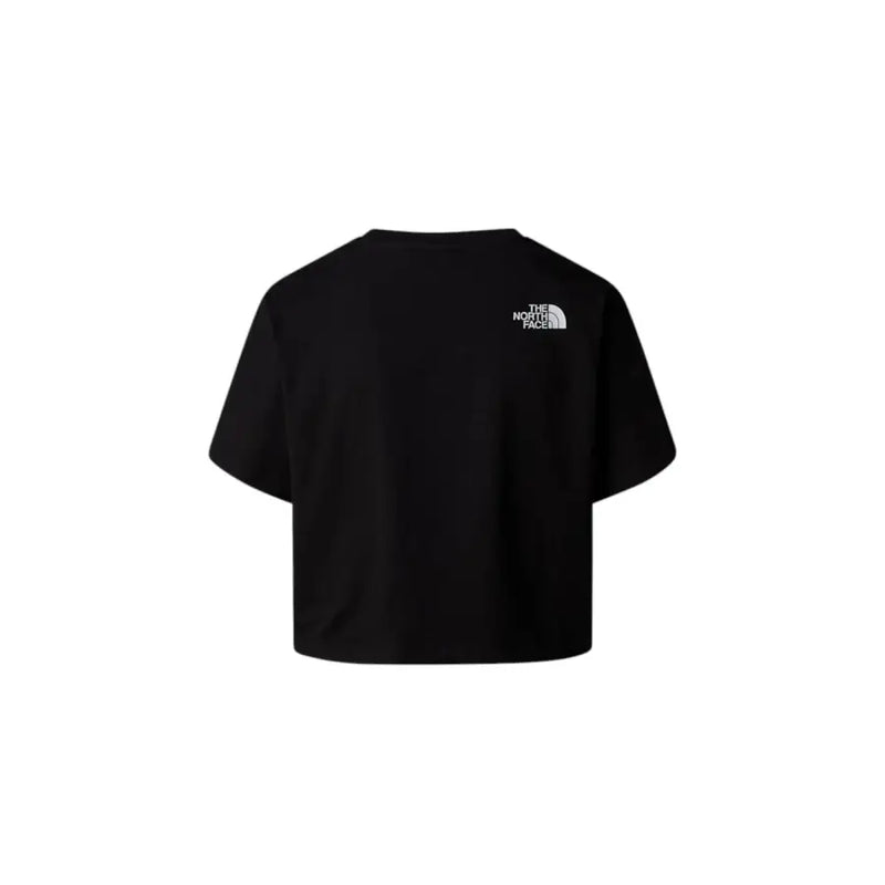 Schwarzes, kurzes Kurzarm-Shirt von The North Face für Damen t-shirt mit weißem Logo