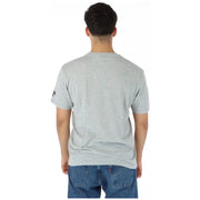 North Sails men grey cotton t shirt with short sleeves and a small black logo on the left sleeve for spring summer