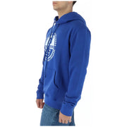 North sails men’s royal blue cotton blend hooded sweatshirt with white circular logo on the chest