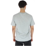 A heather gray short-sleeved crew neck cotton t-shirt by North Sails for men with a grey print design