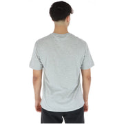 A heather gray short-sleeved crew neck cotton t-shirt by North Sails for men with a grey print design