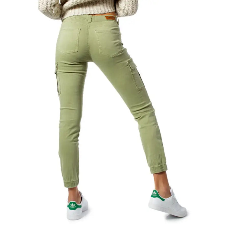 Olive green cargo pants stylishly designed for a modern casual look