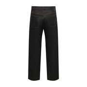 Only Lässige ONSFAREL Jeans für Damen aus schwarzem, weit geschnittenem Denim mit geradem Saum und klassischen Gesäßtaschen (Rückansicht)
