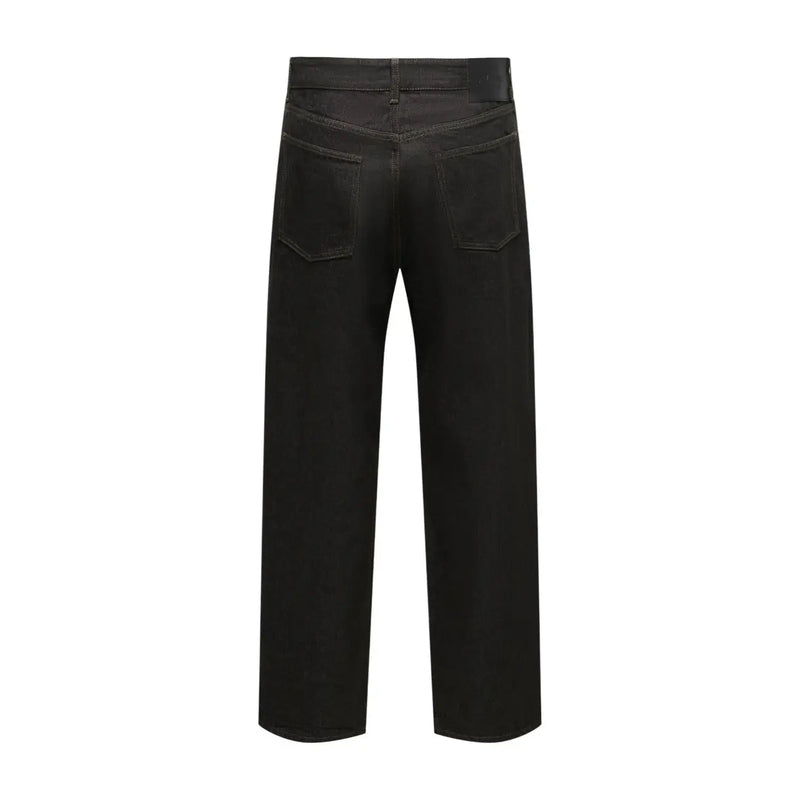 Only Lässige ONSFAREL Jeans für Damen aus schwarzem, weit geschnittenem Denim mit geradem Saum und klassischen Gesäßtaschen (Rückansicht)