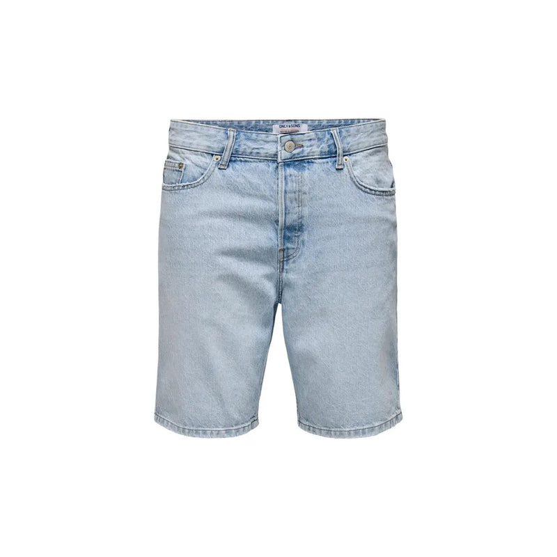 Only Kurze Jeansshorts für Damen in heller Waschung mit klassischem Fünf-Taschen-Design und Knopfverschluss, Vorderansicht