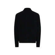 Only Herren-Cardigan FRAME RLX von Sons aus schwarzem Wollmischgewebe mit strukturiertem Kragen und langen Ärmeln, Vorderansicht