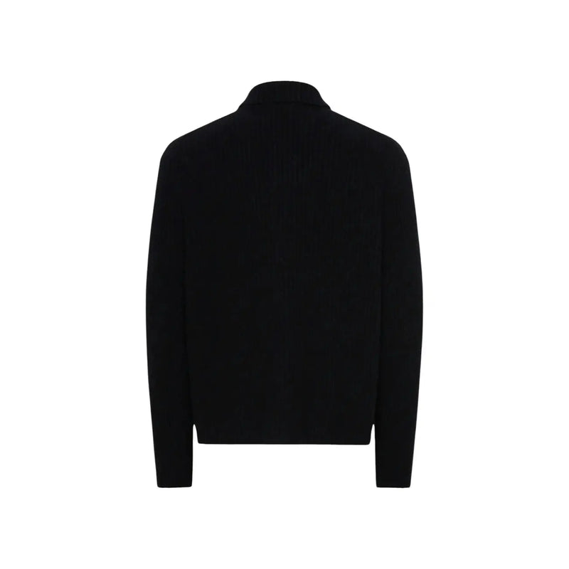 Only Herren-Cardigan FRAME RLX von Sons aus schwarzem Wollmischgewebe mit strukturiertem Kragen und langen Ärmeln, Vorderansicht