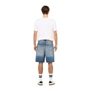 Only & Sons Herren-Jeansshorts in heller Waschung mit verwaschenem Used-Look und Fünf-Taschen-Design, Vorderansicht