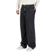 Only and Sons Herren-Jeans aus schwarzer Baumwolle, dunkelgrauer Denim mit weitem Bein, lässiger Passform und klassischer Naht