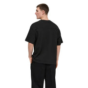 Black oversized short-sleeved t-shirt with relaxed fit and subtle seam detailing by Only & Sons men t-shirt