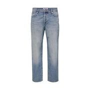 Light-wash only and sons men blue cotton jeans with organic blend fabric and straight-leg five-pocket design