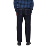 Only and Sons Herrenjeans aus blauem Bio-Baumwollmischgewebe mit dunkelindigofarbenem, geradem Bein und kontrastierenden hellen Nähten