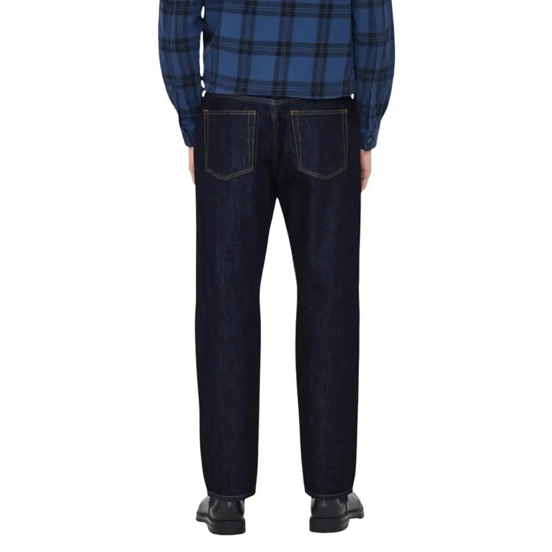 Only and Sons Herrenjeans aus blauem Bio-Baumwollmischgewebe mit dunkelindigofarbenem, geradem Bein und kontrastierenden hellen Nähten