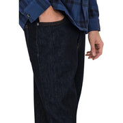 Only and Sons Herrenjeans aus blauem Bio-Baumwollmischgewebe mit dunkelindigofarbenem, geradem Bein und sichtbaren Ziernähten