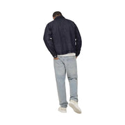 Dunkelblaue Jeansjacke aus Baumwolle von Only And Sons mit klassischem Kragen und geknöpften Manschetten für Herren