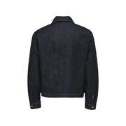 Only Jeansjacke für Herren von and sons aus dunkelindigofarbenem Baumwollstoff mit klassischem Kragen und geknöpften Manschetten