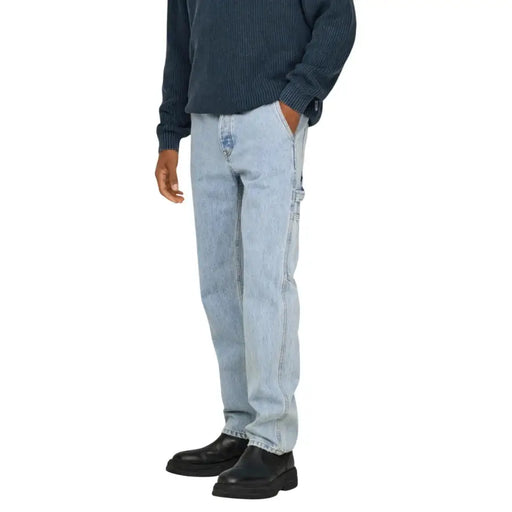 Hellblaue Jeans mit lässiger Passform und Cargotaschen aus 100 % Baumwolle von Only Sons Herrenjeans blau 22031087