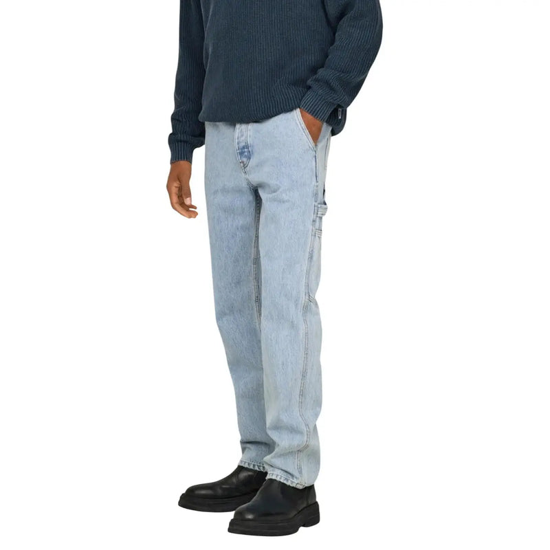 Light-wash denim jeans with a relaxed fit cargo pockets made of 100% cotton by Only Sons men jeans blue 22031087