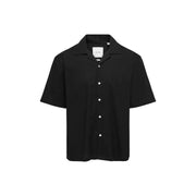 Schwarzes, kurzärmeliges Hemd mit Kragen und weißen Knöpfen von Only & Sons für Männer
