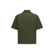 Only & Sons men shirt in olive green with short sleeves, classic collar, button-up front, and minimalist design