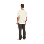 Cream-colored short-sleeved cotton t-shirt with crew neck by only & sons for men