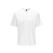 Weißer Rundhalsausschnitt t-shirt mit kurzen Ärmeln aus weichem Baumwollstoff Only & Sons Männer t-shirt Sammlung