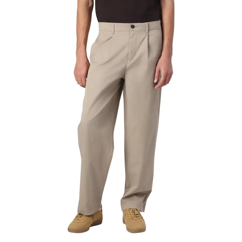 Beige pleated chino pants with button closure and straight-leg cut from Only Sons men trousers collection