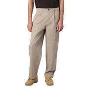 Beige Chino-Hose mit Falten, Knopfverschluss und geradem Bein. Only Sons Herrenhosenkollektion