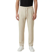 Beige plissierte Herrenhose von Only & Sons mit elastischem Bund und Kordelzug für bequemen Sitz
