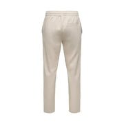 Beige only & sons Herrenhose mit Kordelzugbund und dezenten Seitenstreifen für sportliche Anlässe