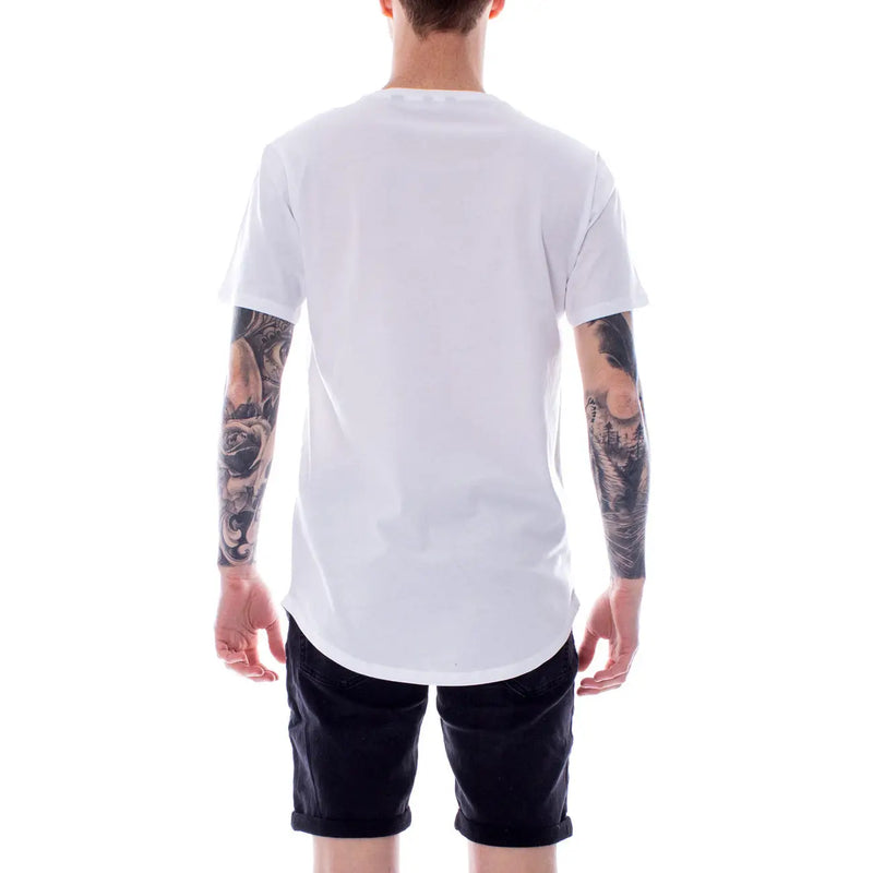 Only Weißes Baumwoll-T-Shirt für Herren von and Sons mit Rundhalsausschnitt, kurzen Ärmeln, lockerer Passform und abgerundetem Saum