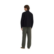 Only und Söhne Herrenblazer aus schwarzem Polyester mit normaler Passform und dunkelblauem Wollmuster, langen Ärmeln und klassischem Kragen