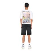 Only & Söhne Shorts Edge für Herren in Weiß mit farbenfroher Drachenillustration auf der Rückseite, Rückansicht