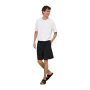 Only & Sons ONSWILL Herrenshorts aus schwarzer Baumwolle mit Kordelzug im Bund, Vorderansicht
