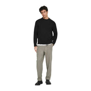 Only Herrenpullover „Tune“ von Sons aus schwarzem Rippstrick mit ausgefranstem Saum, Vorderansicht