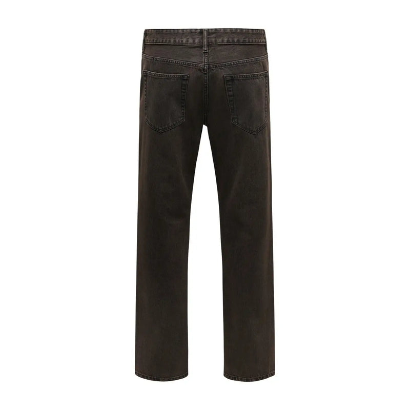 Only Gerade geschnittene Jeans für Damen aus dunkelblauem Denim mit geradem Bein und klassischen Gesäßtaschen (Rückansicht)