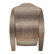 Only Strickpullover ONSMRK GRADIANT für Damen in Braun mit Farbverlauf, geripptem Saum und Bündchen, Vorderansicht