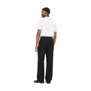 Only Remi Damenjeans mit weitem Bein in Schwarz, aus glattem Stoff, Vorderansicht