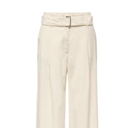 cremefarben only Weit geschnittene Damen-Viskosehose mit passendem Gürtel und elegantem, minimalistischem Design