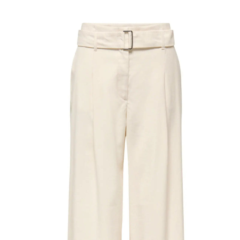 cremefarben only Weit geschnittene Damen-Viskosehose mit passendem Gürtel und elegantem, minimalistischem Design