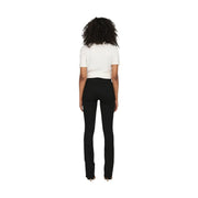 Schwarze, hochgeschnittene Schlagjeans aus Baumwollmischgewebe mit Taschen von only Damen mit einer eleganten, taillierten Passform