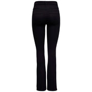 Only Schwarze Damenhose aus Baumwollmischgewebe mit Taschen, hochgeschnittenem Schlag und eleganter Silhouette