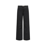 Schwarze, weit geschnittene Baumwollhose mit Reißverschlusstaschen von Only Damenmodell mit elegantem, minimalistischem Design in Größe 30