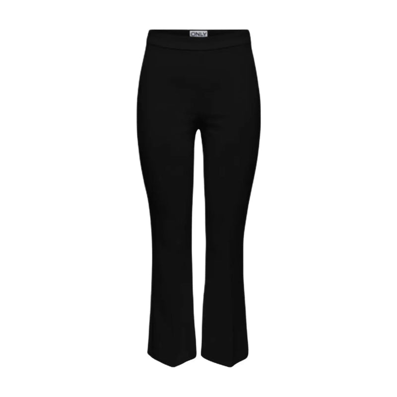 Only Schwarze Damen-Schlaghose von Astrid Life HW mit glattem, figurbetontem Stoff und schmal zulaufenden Beinen
