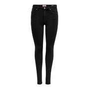 Only Schwarze, hochgeschnittene Skinny-Jeans aus Bio-Baumwolle für Damen mit elegantem, figurbetontem Schnitt und dezenten Ziernähten