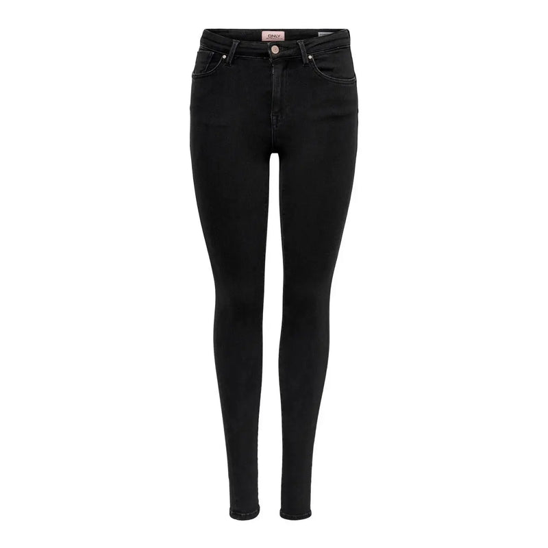 Only Schwarze, hochgeschnittene Skinny-Jeans aus Bio-Baumwolle für Damen mit elegantem, figurbetontem Schnitt und dezenten Ziernähten