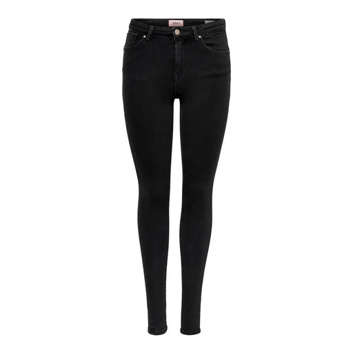 Only Schwarze, hochgeschnittene Skinny-Jeans aus Bio-Baumwolle für Damen mit elegantem, figurbetontem Schnitt und dezenten Ziernähten